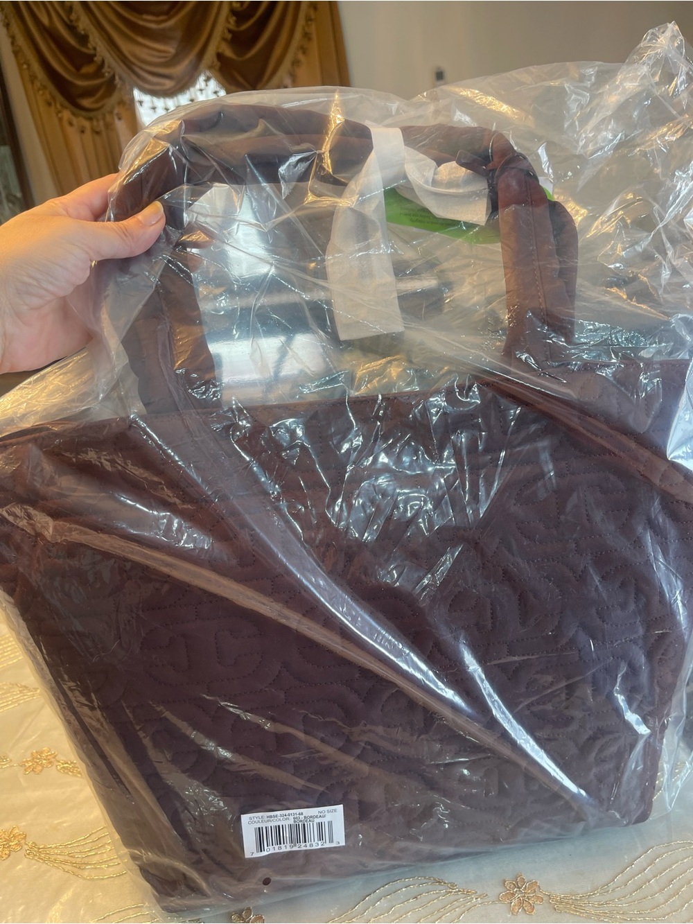 NWT sam Edelman ethyl top zip medium east west tote bag color Bordeaux - Picture 8 of 11